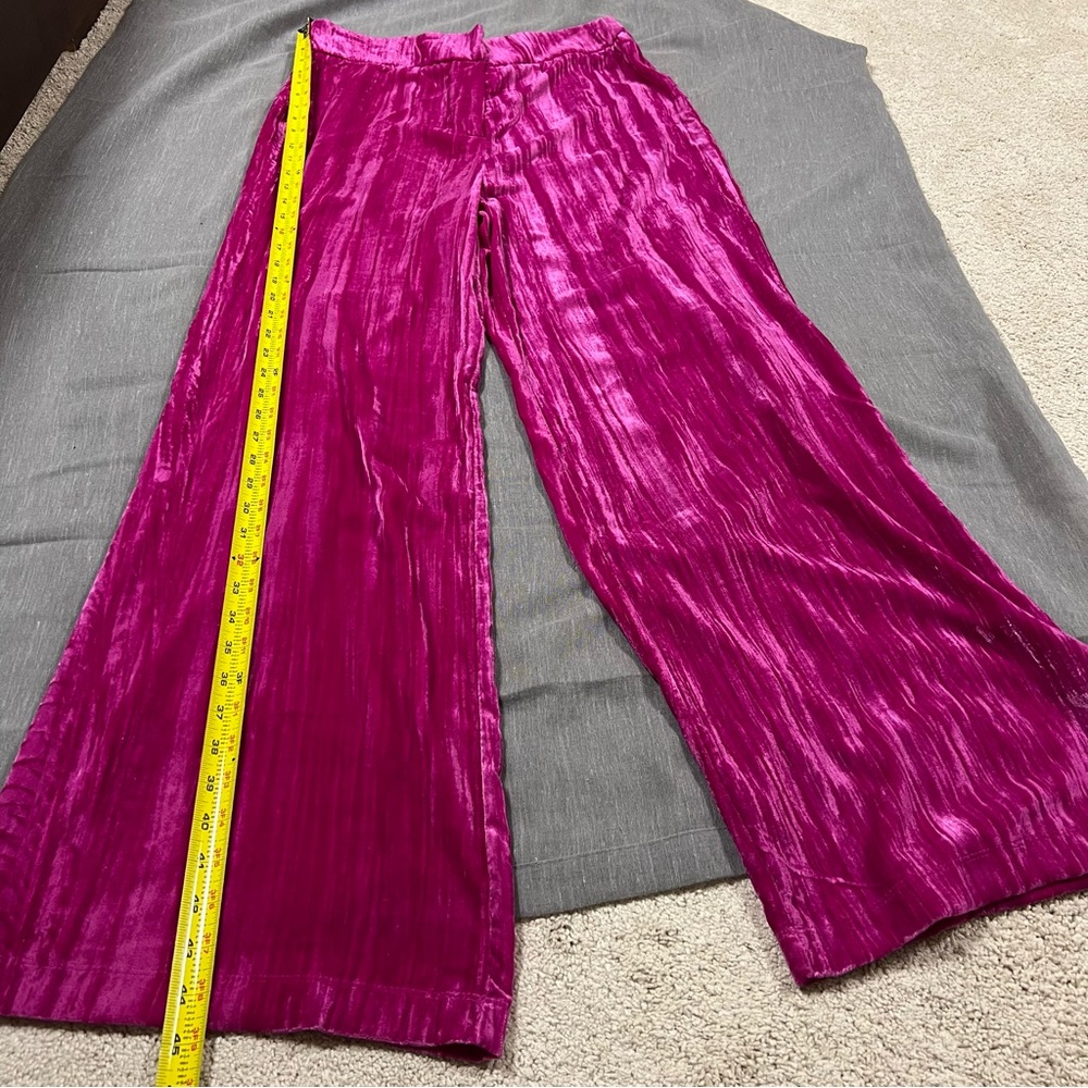 Francesca’s Magenta Pink Textured High Rise Trouser Pants Sz L NWT - Picture 7 of 12